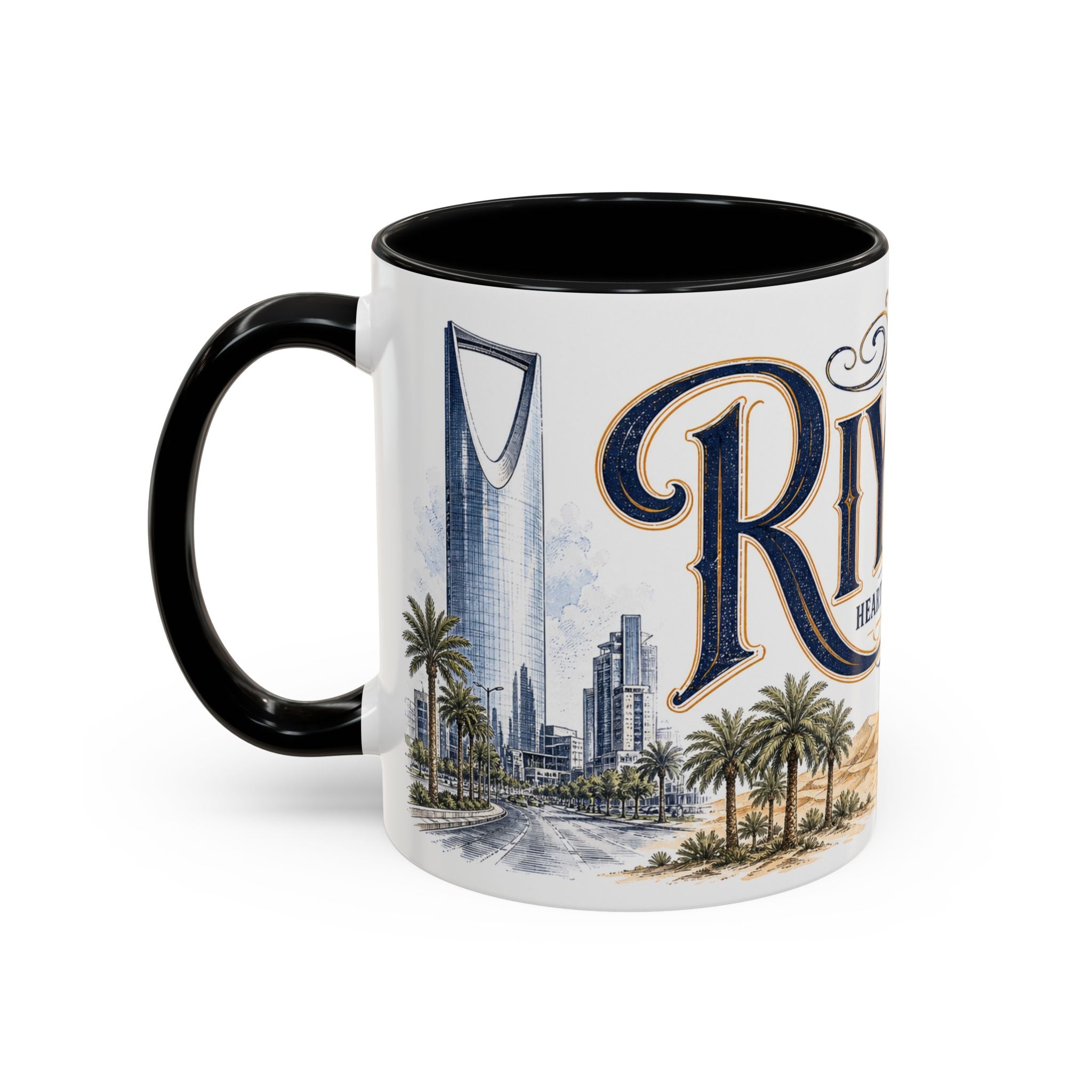 Riyadh Coffee Mug | Saudi Arabia Travel Souvenir | Vintage Illustrated City Gift | 11 oz 15 oz Accent Mug