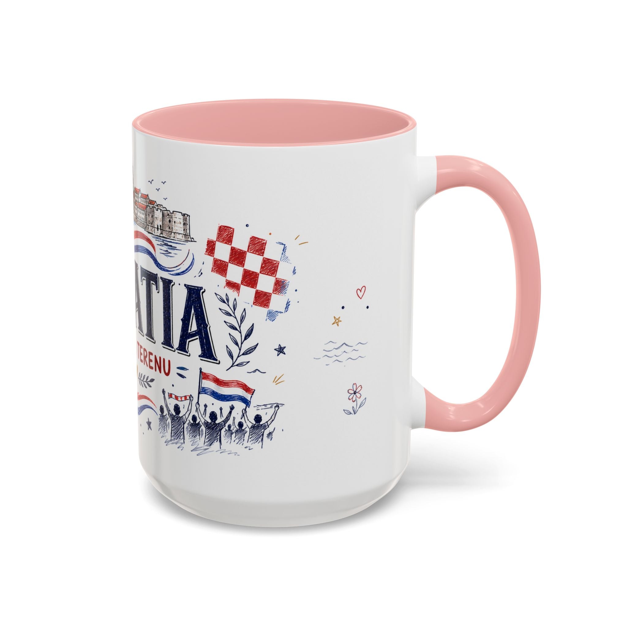 Croatia Soccer Coffee Mug | World Cup Fan Gift | Accent Color Ceramic 11oz 15oz Match Day Cup