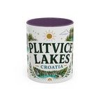 Plitvice Lakes Coffee Mug | Travel Destination Souvenir Gift | Accent Color Ceramic 11oz 15oz