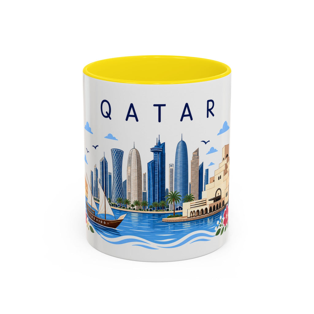 Qatar Coffee Mug | Travel Souvenir Accent Mug | Place Gift Ceramic Cup 11oz 15oz