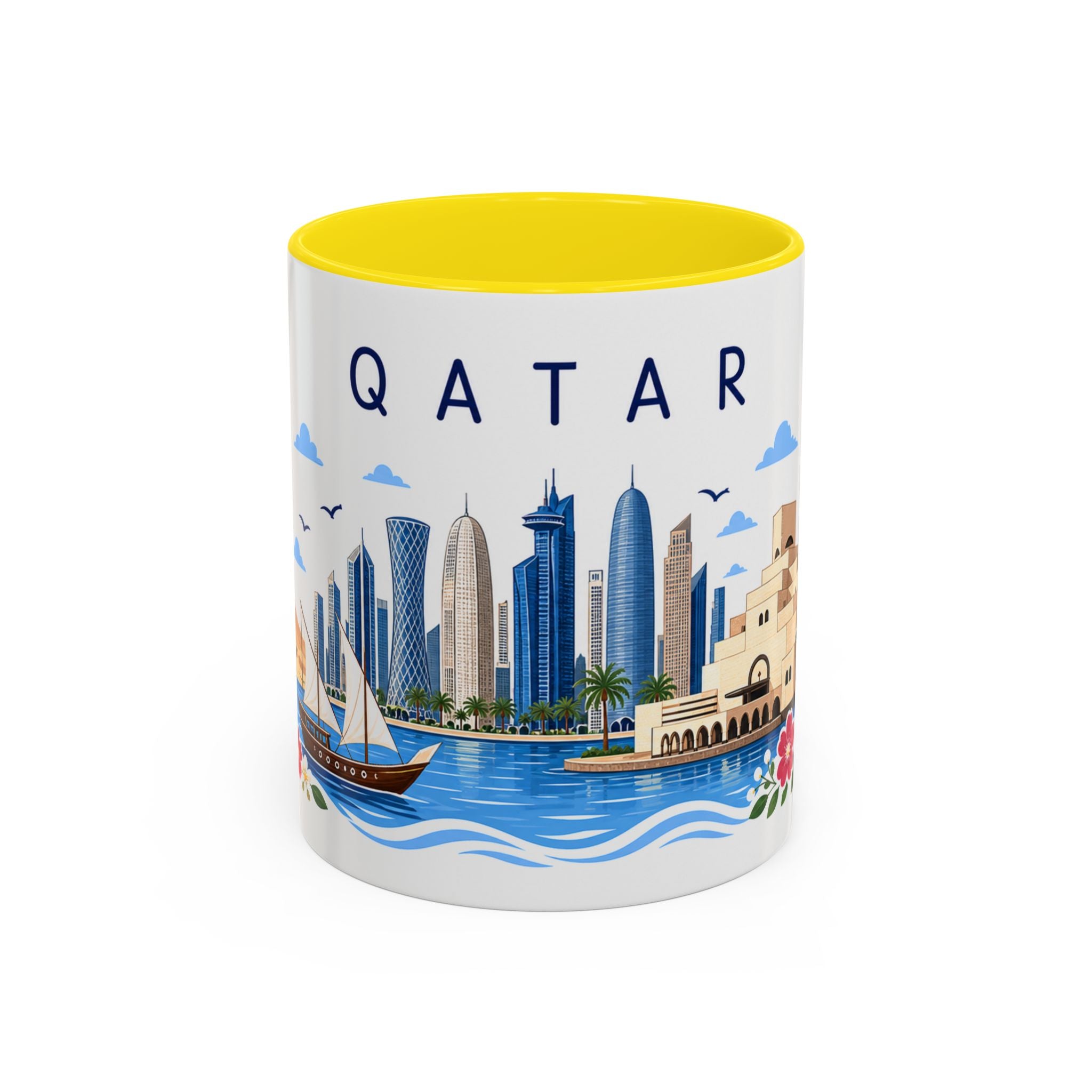 Qatar Coffee Mug | Travel Souvenir Accent Mug | Place Gift Ceramic Cup 11oz 15oz