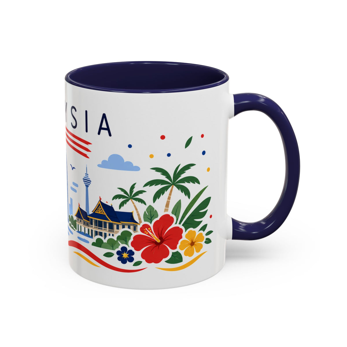 Malaysia Coffee Mug | Travel Souvenir Accent Mug | Country Gift Ceramic Cup 11oz 15oz
