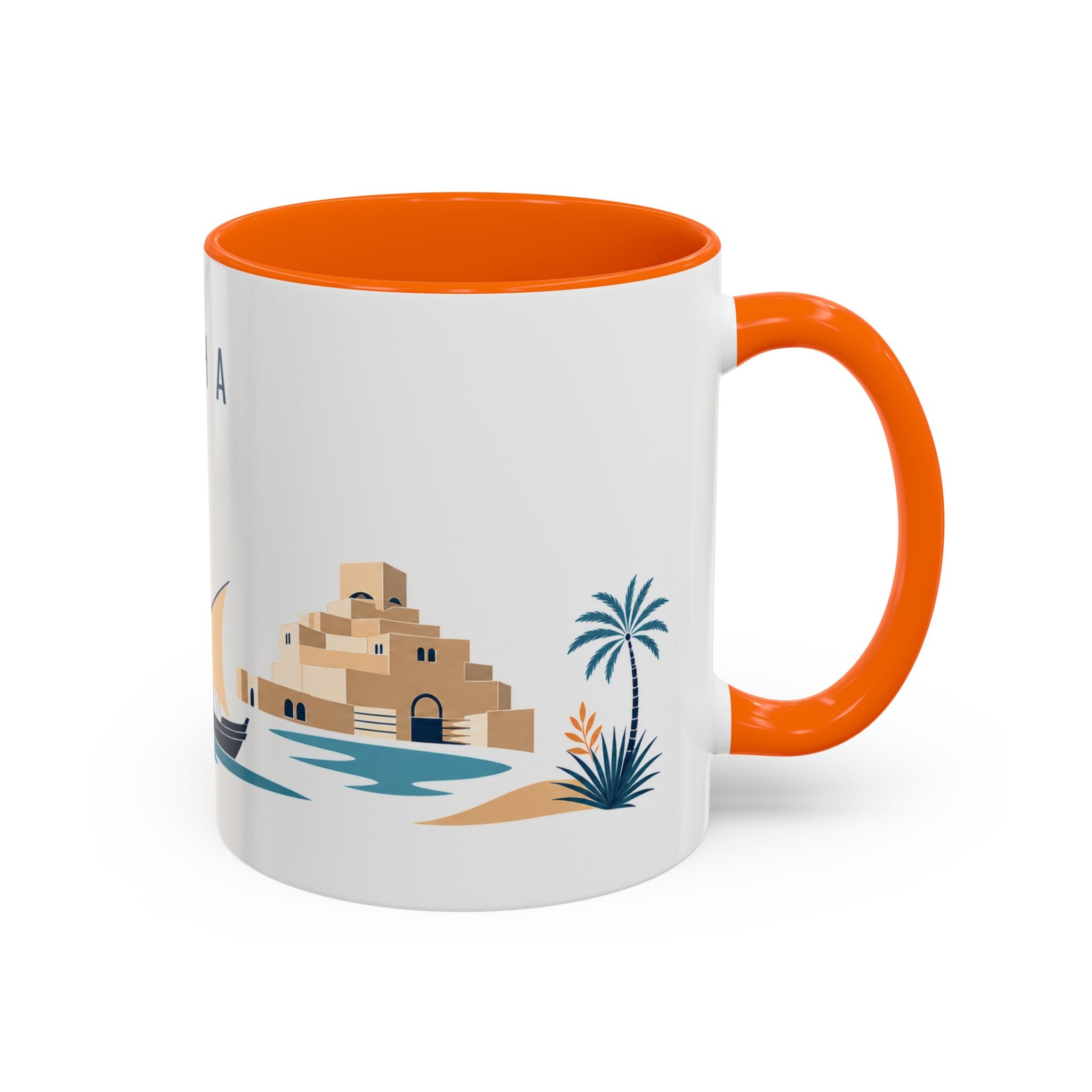 Doha Coffee Mug | Qatar Travel Souvenir | Porcelain Decal City Gift | 11oz 15oz Accent Mug