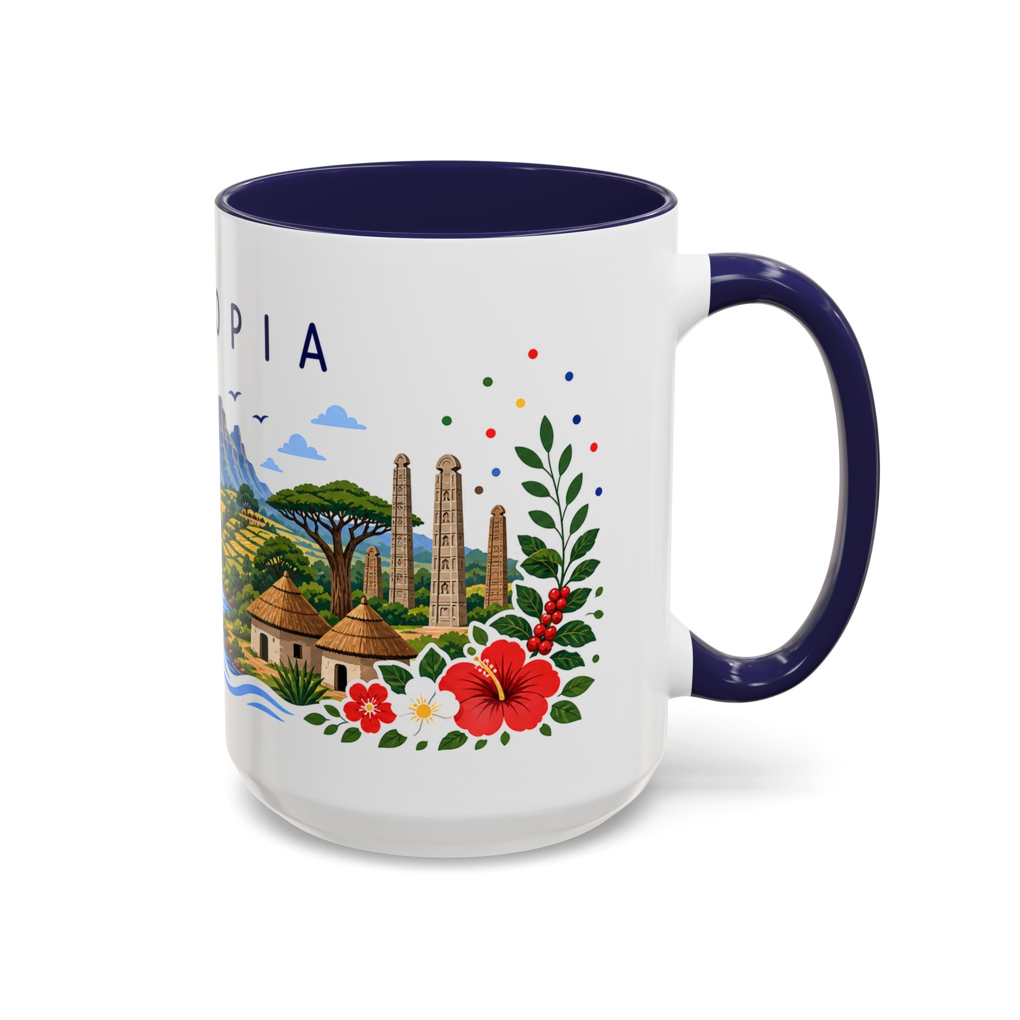 Ethiopia Coffee Mug | Travel Souvenir Accent Mug | Place Gift Ceramic Cup 11oz 15oz