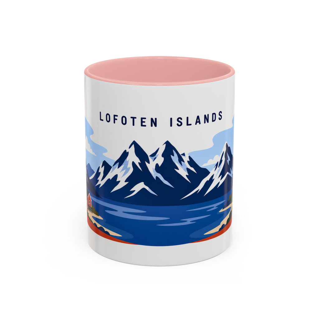 Lofoten Islands Coffee Mug | Travel Destination Souvenir Gift | Accent Color Ceramic 11oz 15oz
