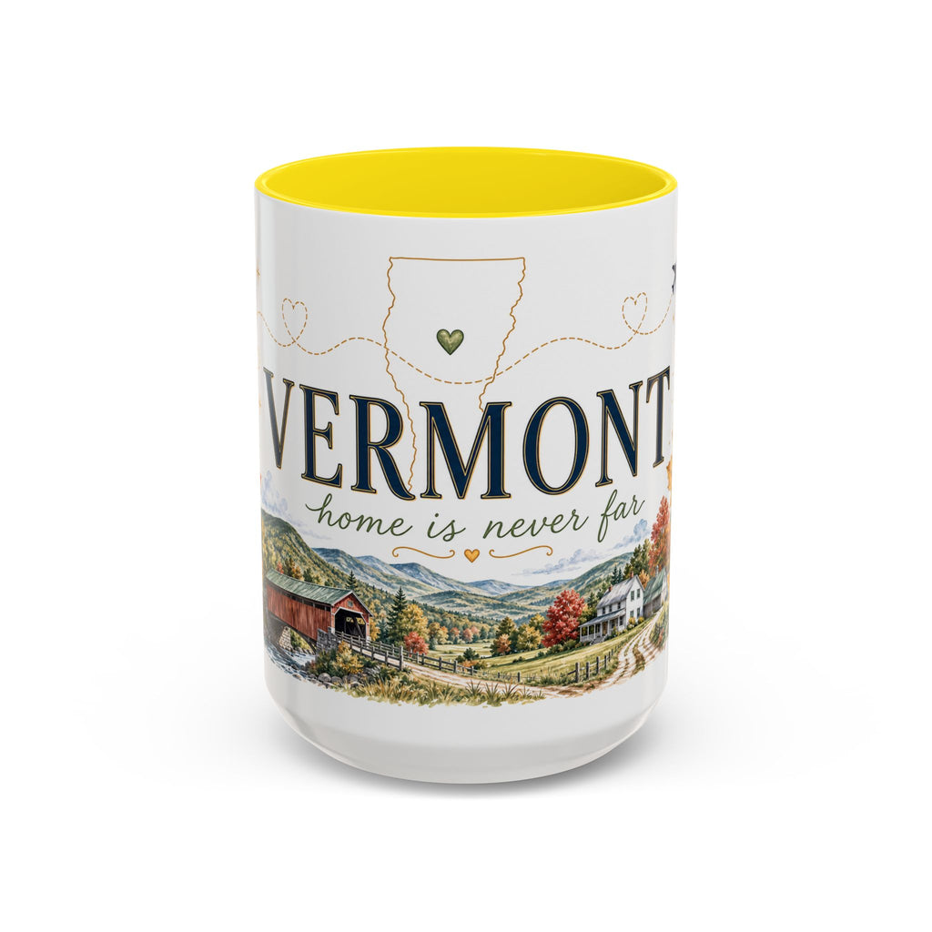 Vermont Home State Mug | Moving Away Gift | Long Distance Friendship Coffee Cup | 11oz 15oz Accent Mug