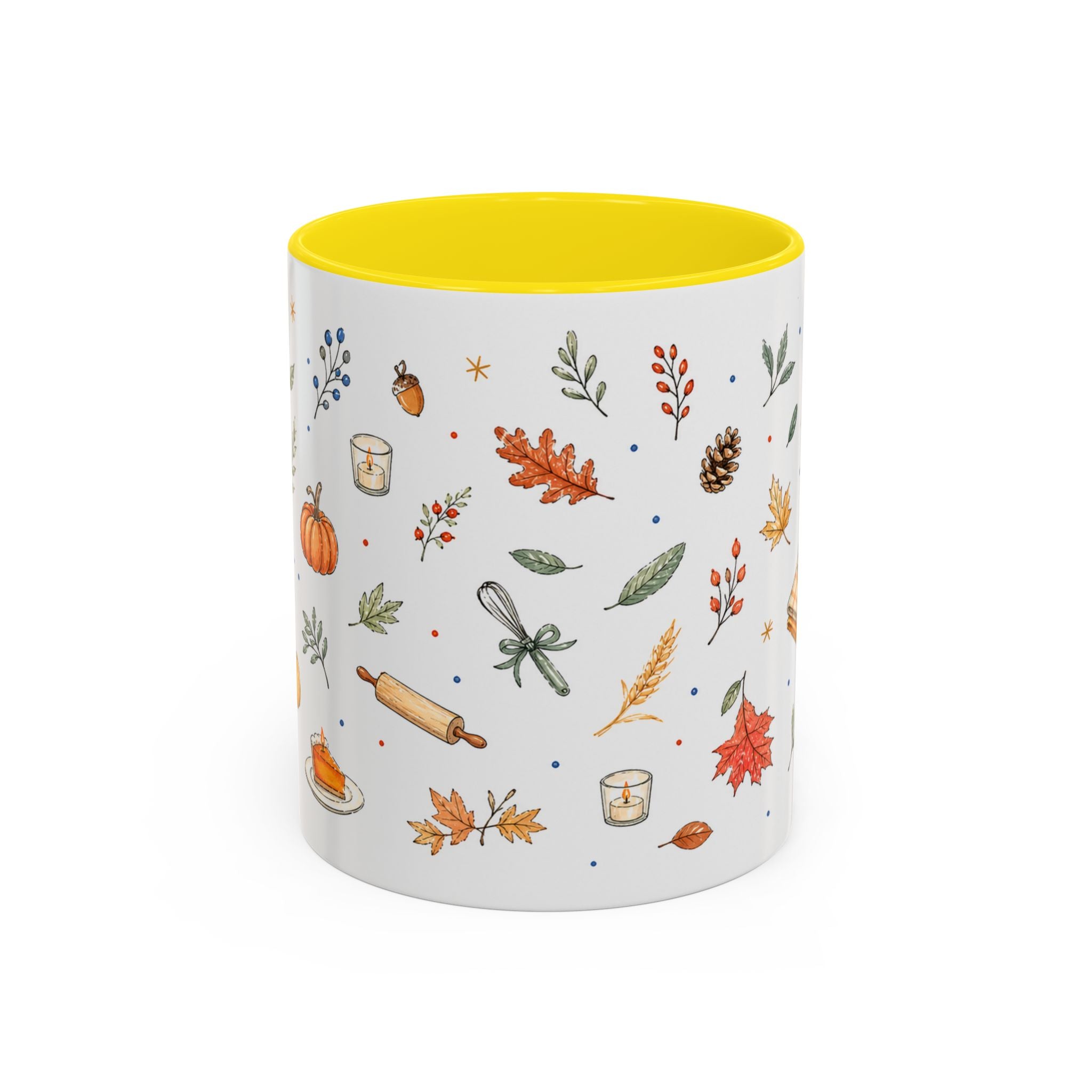 Thanksgiving Baking Mug | Watercolor Autumn Gift | Pumpkin Pie Accent Coffee Cup 11oz 15oz