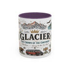 Glacier Coffee Mug | National Park Hiking Montana Gift | Accent Color Ceramic 11oz 15oz