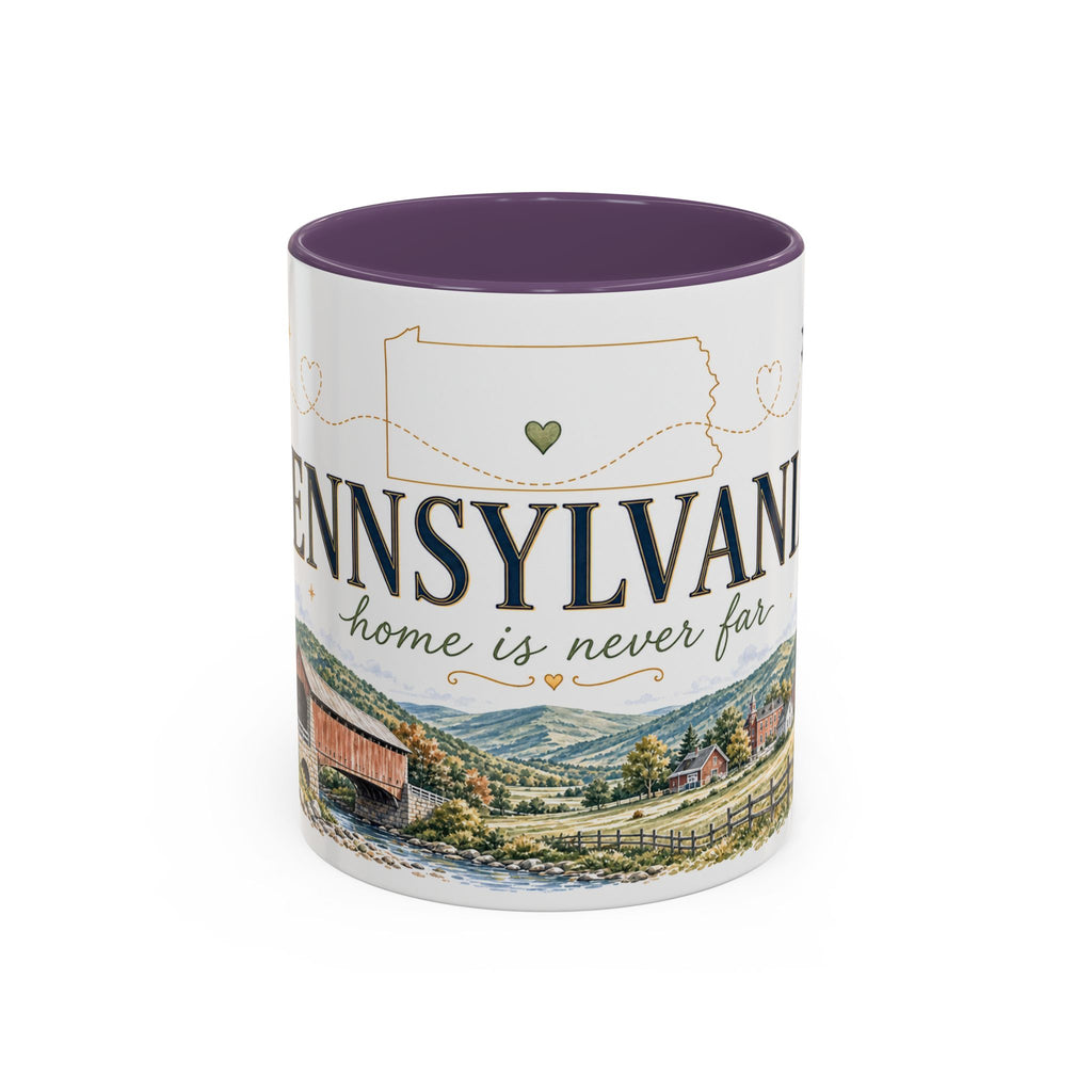 Pennsylvania Home State Mug | Moving Away Gift | Long Distance Friendship Coffee Cup | 11oz 15oz Accent Mug
