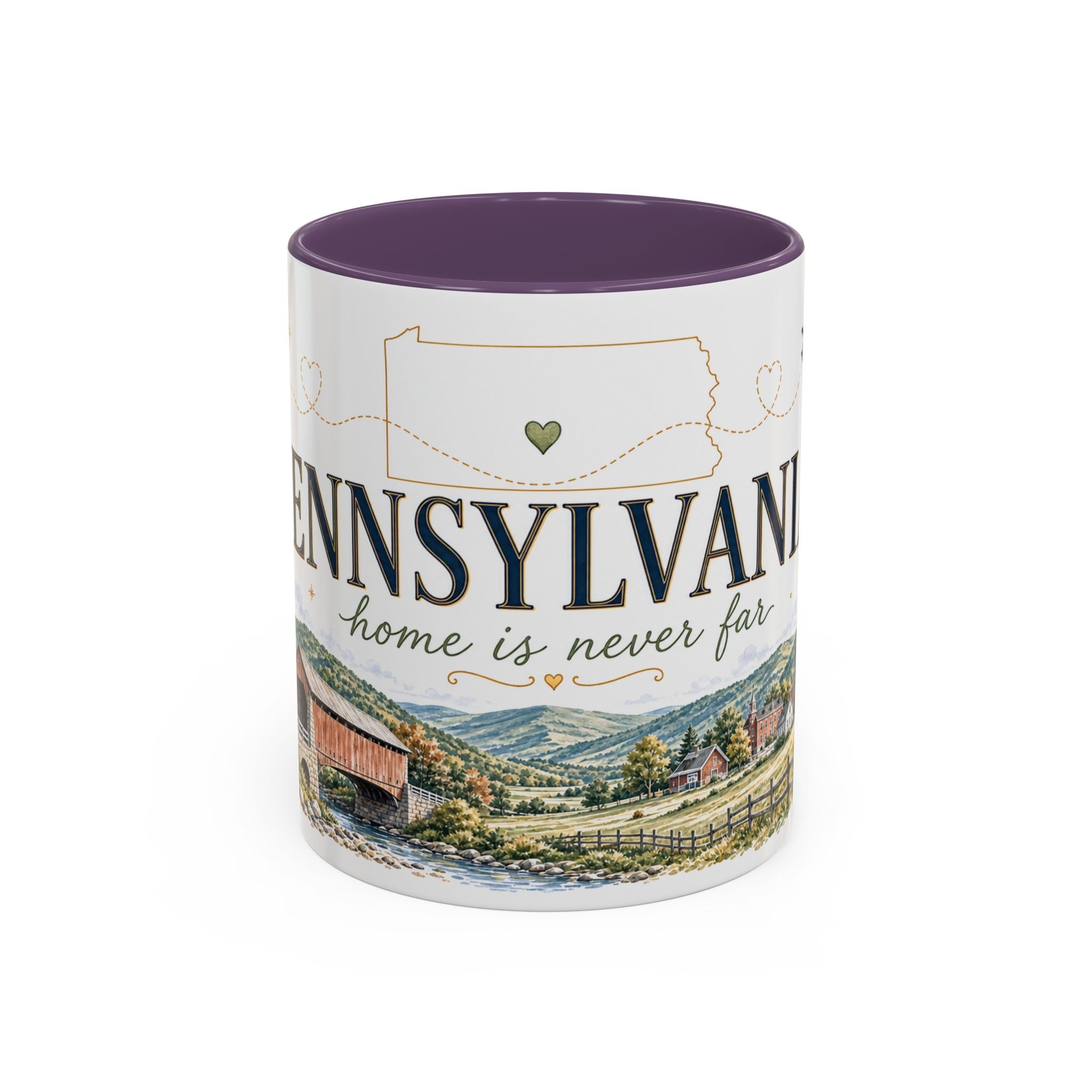 Pennsylvania Home State Mug | Moving Away Gift | Long Distance Friendship Coffee Cup | 11oz 15oz Accent Mug