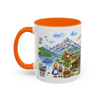 Interlaken Illustrated Travel Mug | Switzerland Souvenir Accent Coffee Mug | 11oz 15oz Ceramic Cup