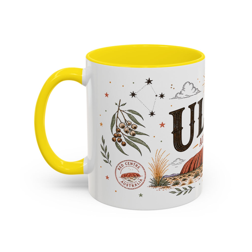 Uluru Coffee Mug | Travel Destination Souvenir Gift | Accent Color Ceramic 11oz 15oz