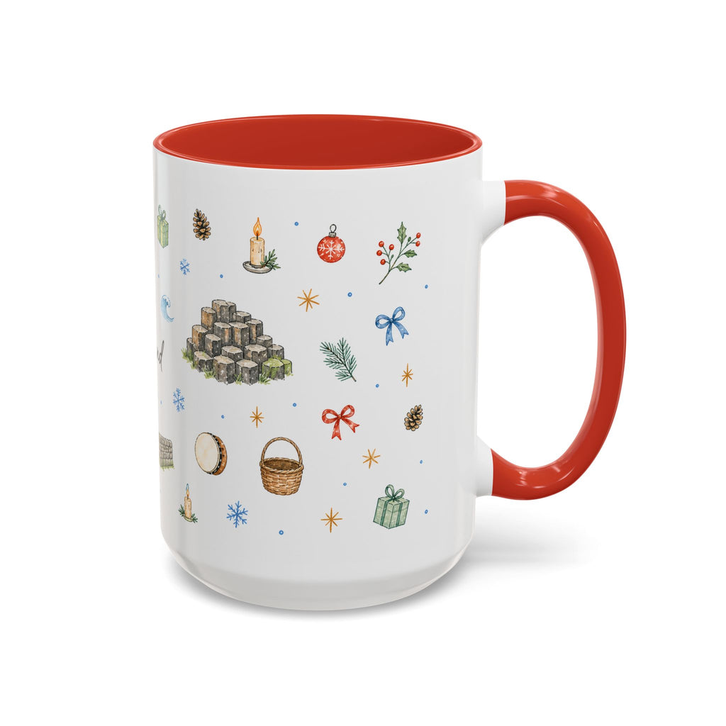 Ireland Christmas Mug | Watercolor Travel Souvenir | Holiday Gift | Accent Ceramic Coffee Cup 11oz 15oz