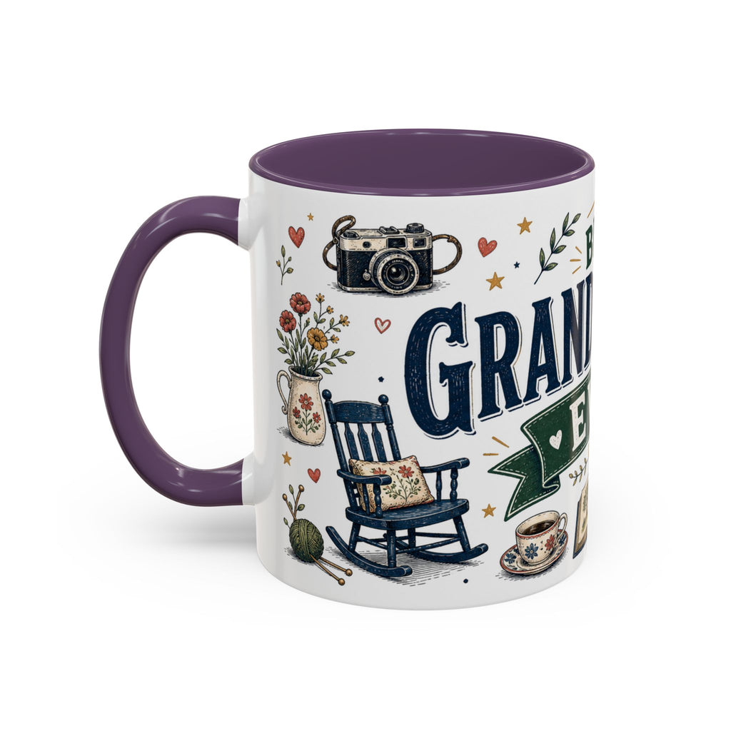 Best Grandparents Ever Coffee Mug | Gift From Grandkids | Accent Color Ceramic 11oz 15oz
