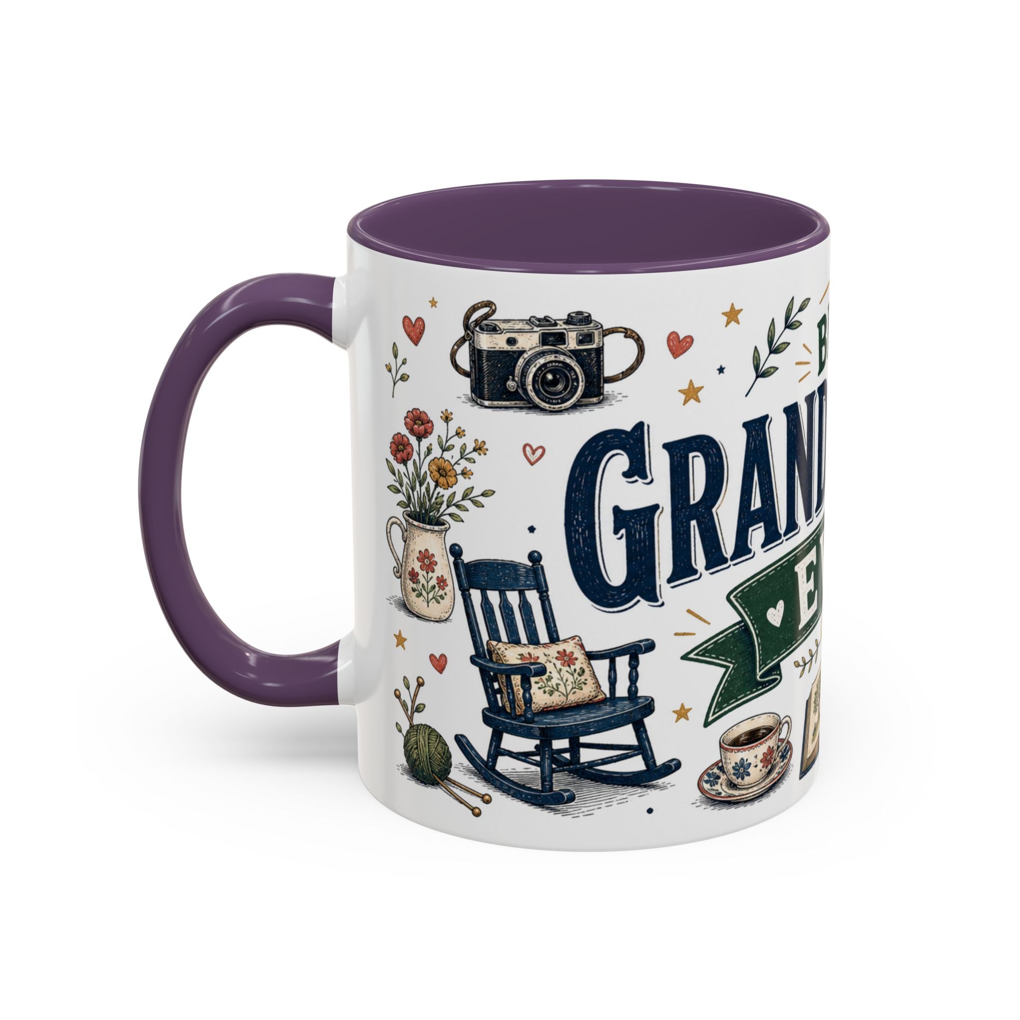 Best Grandparents Ever Coffee Mug | Gift From Grandkids | Accent Color Ceramic 11oz 15oz
