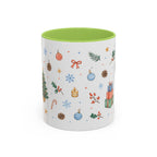 Christmas Mug | Watercolor Tree Gifts Wreath Holiday Cup | Accent Coffee Mug 11oz 15oz