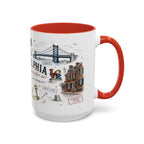 Philadelphia Coffee Mug | Pennsylvania Souvenir City Gift | Accent Color Ceramic 11oz 15oz