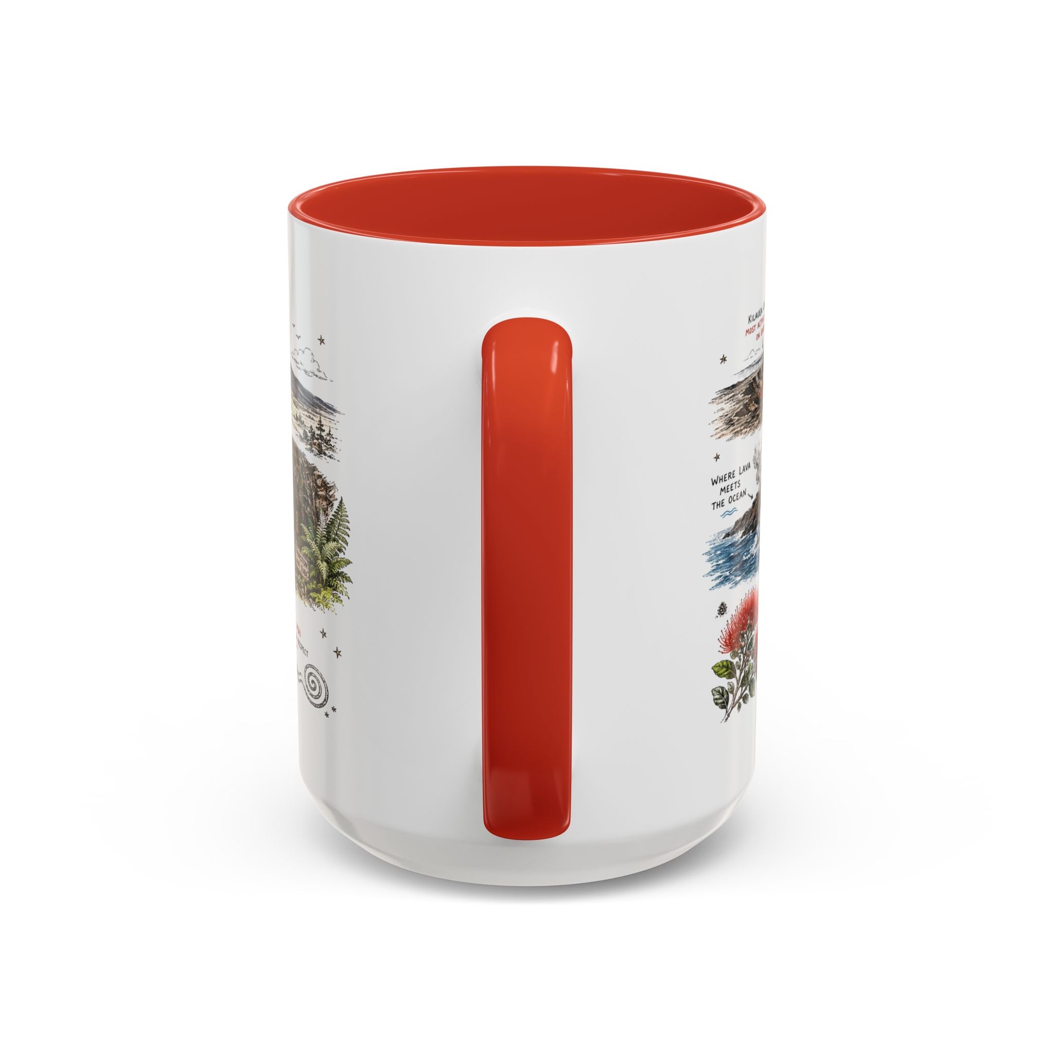 Hawaii Volcanoes National Park Coffee Mug | Hawaii Big Island Lava Volcano Gift | Accent Color Ceramic 11oz 15oz