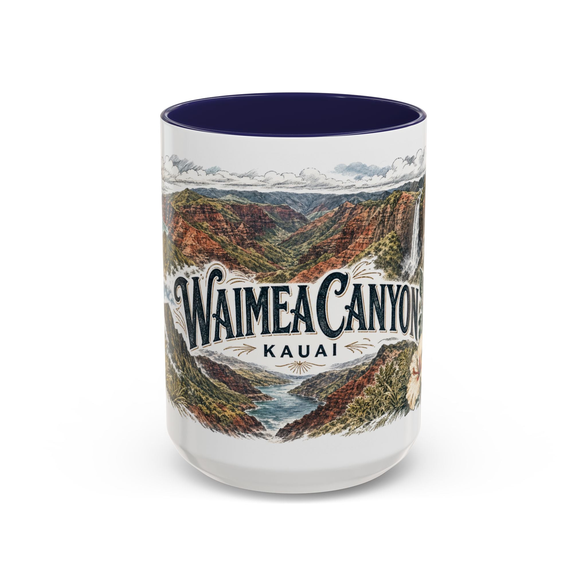 Waimea Canyon Mug, Kauai Travel Souvenir, Bucket List Gift, Accent Ceramic Coffee Mug 11oz 15oz