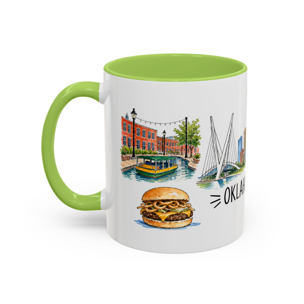 Oklahoma City Illustrated Travel Mug | City Souvenir Accent Coffee Mug | 11oz 15oz Ceramic Cup