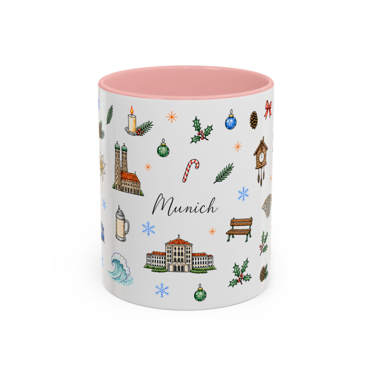 Munich Christmas Mug | Watercolor City Souvenir, Travel Gift (11oz/15oz)