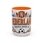 Netherlands Soccer Coffee Mug | World Cup Fan Gift | Accent Color Ceramic 11oz 15oz Match Day Cup