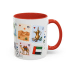 Dubai Coffee Mug | Postage Stamp Collage Mug | Travel Souvenir Accent Cup 11oz 15oz