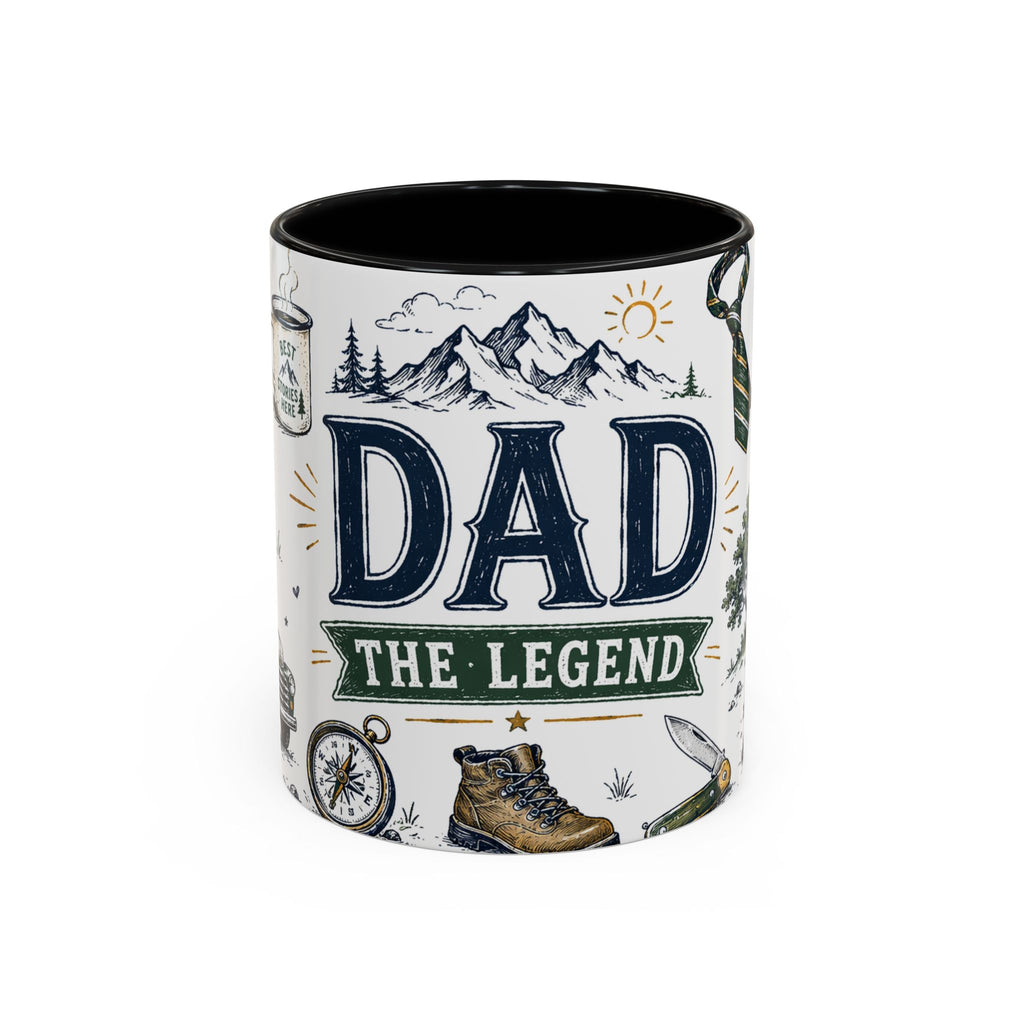 Dad The Legend Coffee Mug | Father's Day Gift for Dad | Accent Color Ceramic 11oz 15oz