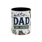 Dad The Legend Coffee Mug | Father's Day Gift for Dad | Accent Color Ceramic 11oz 15oz