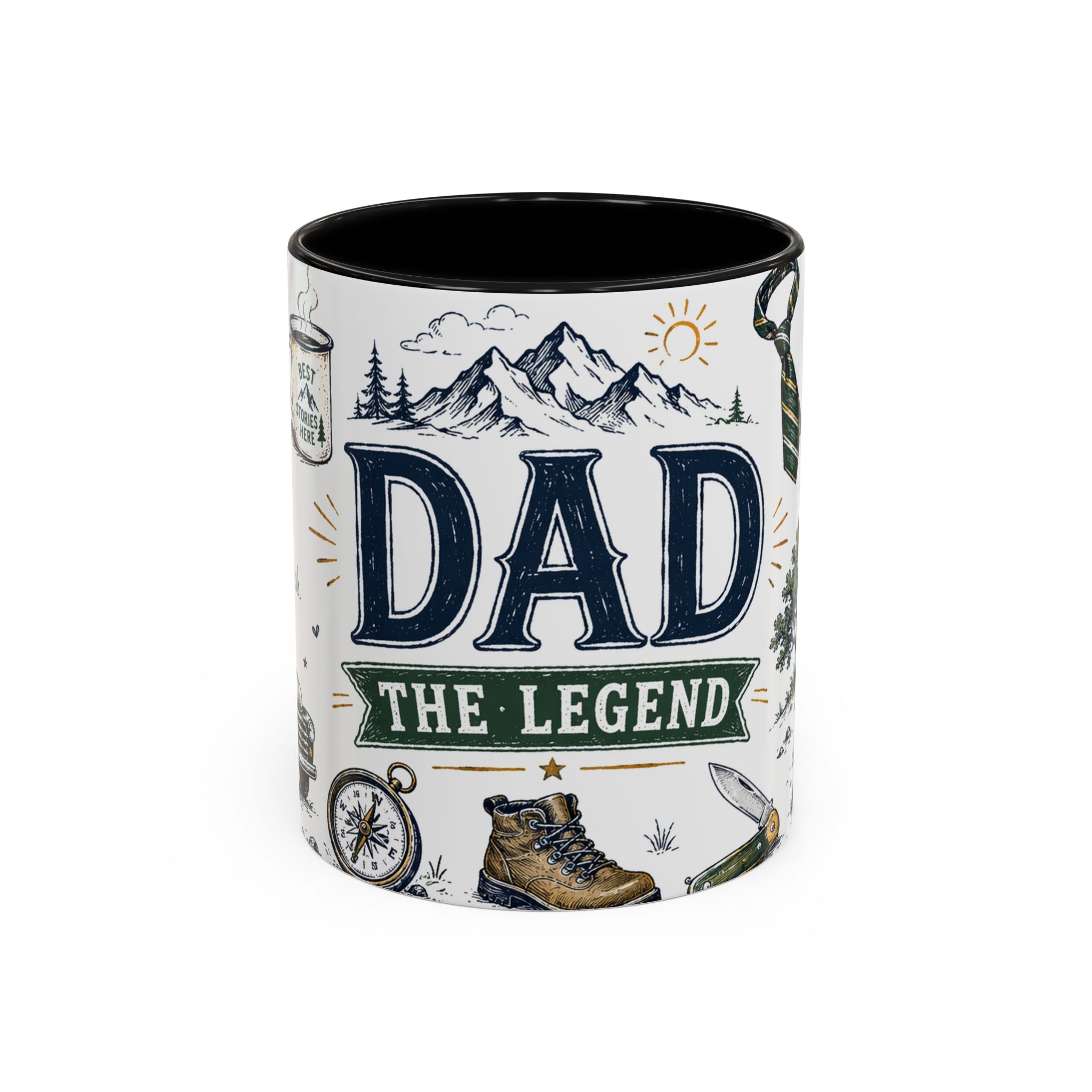 Dad The Legend Coffee Mug | Father's Day Gift for Dad | Accent Color Ceramic 11oz 15oz