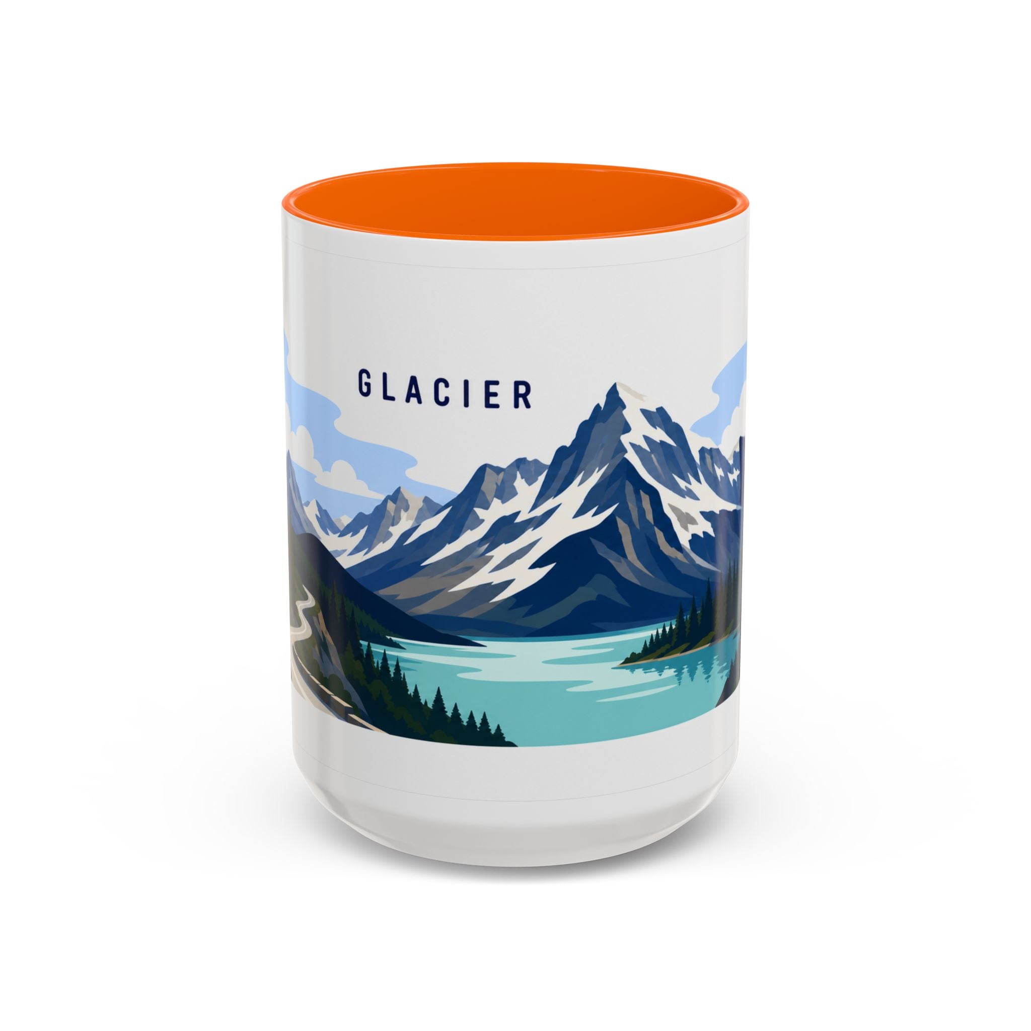 Glacier National Park Coffee Mug | Solid Color Block Park Souvenir | 11oz 15oz Accent Mug