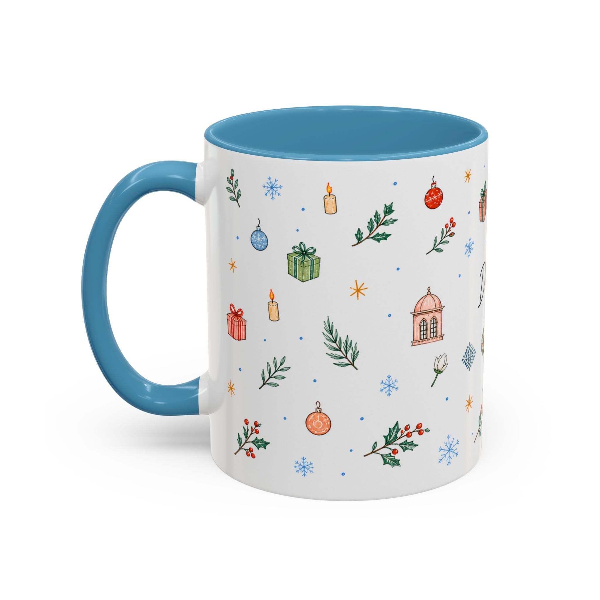 Dhaka Christmas Mug | Watercolor Travel Souvenir | Holiday Gift | Accent Ceramic Coffee Cup 11oz 15oz