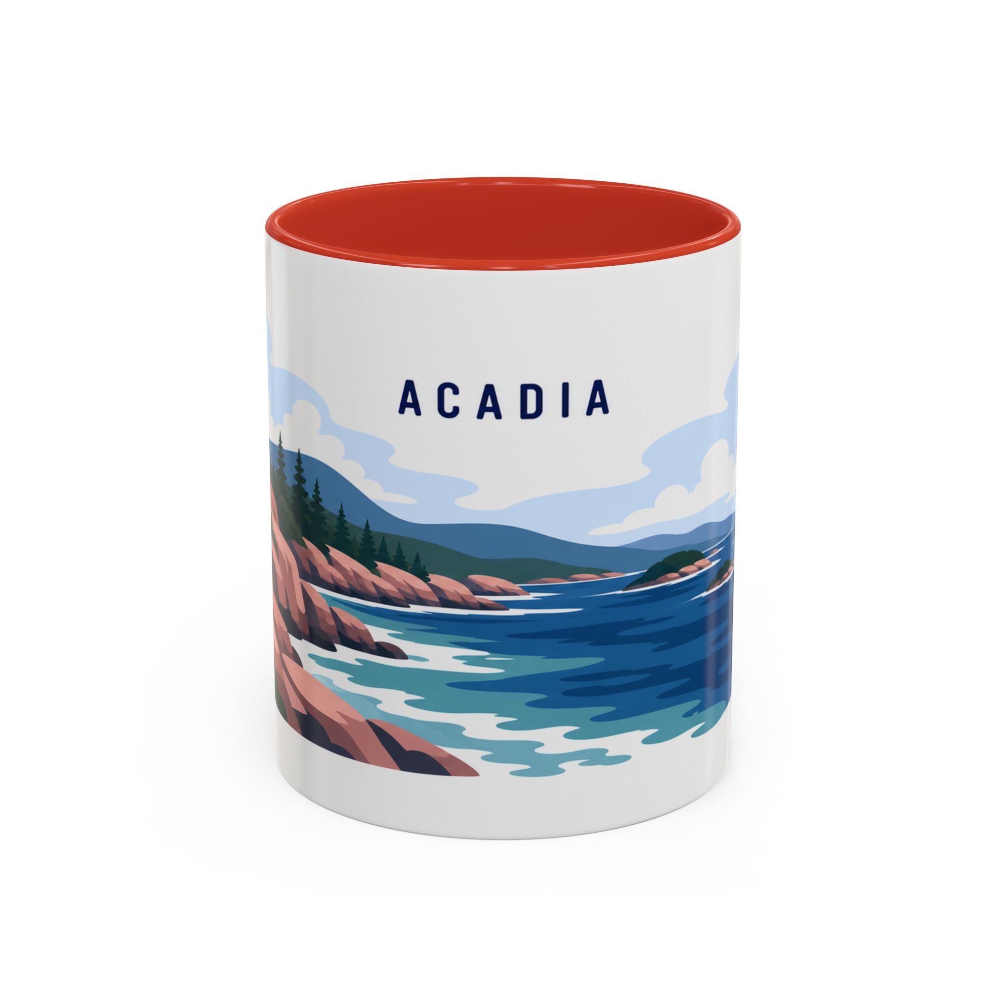 Acadia National Park Coffee Mug | Solid Color Block Park Souvenir | 11oz 15oz Accent Mug