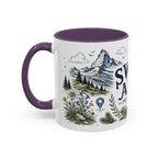 Swiss Alps Coffee Mug | Travel Destination Souvenir Gift | Accent Color Ceramic 11oz 15oz