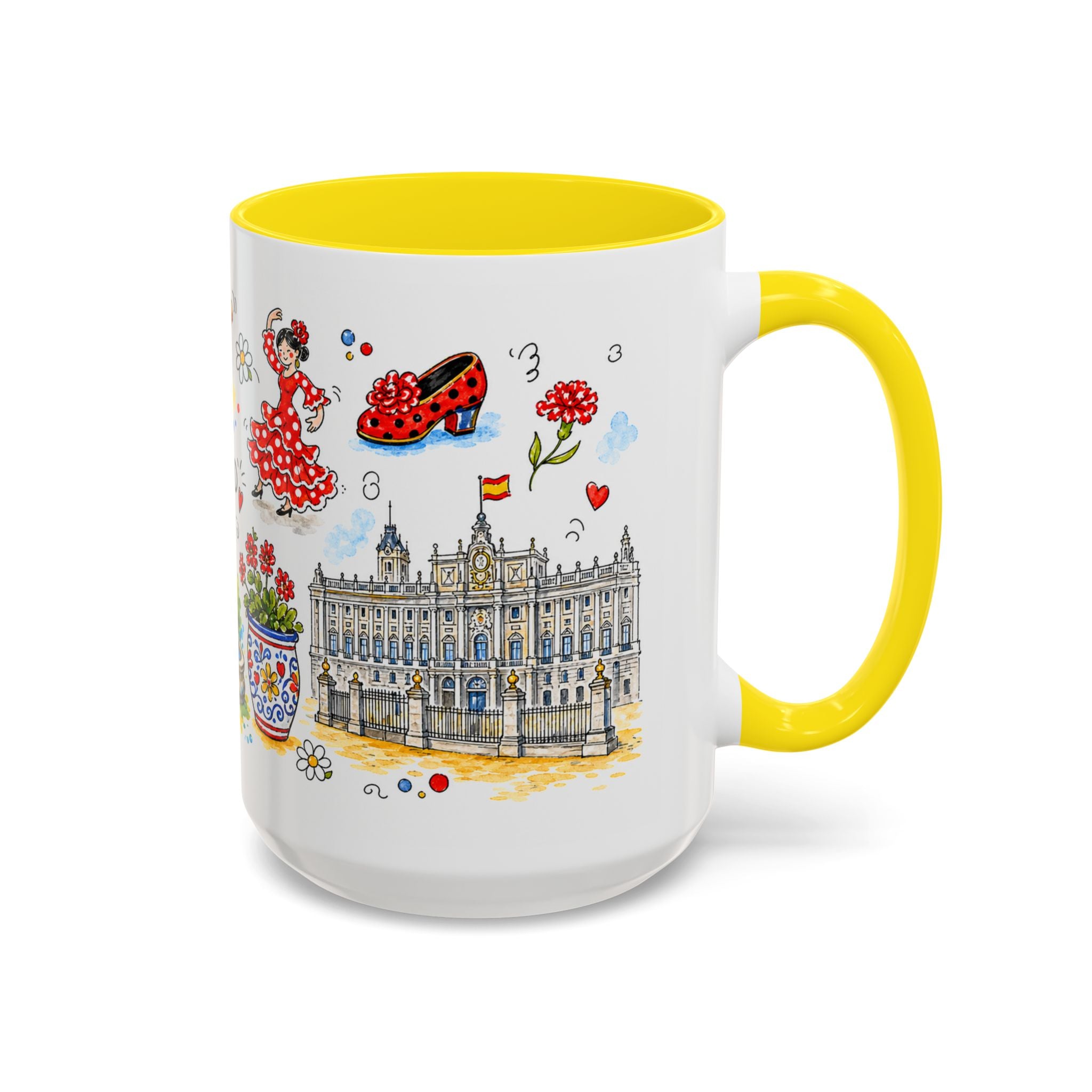 Madrid Travel Mug | European City Souvenir Accent Coffee Mug | 11oz 15oz Ceramic Cup