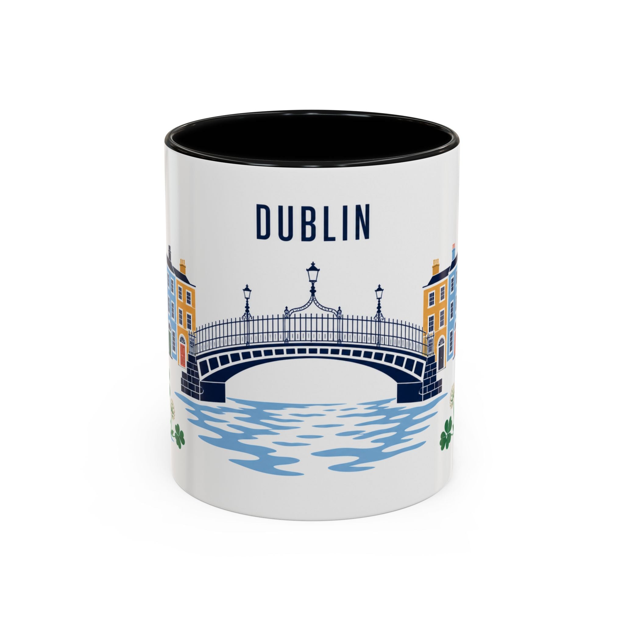 Dublin Coffee Mug | Ireland Travel Souvenir | Porcelain Decal City Gift | 11oz 15oz Accent Mug