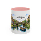 Giethoorn Illustrated Travel Mug | Netherlands Souvenir Accent Coffee Mug | 11oz 15oz Ceramic Cup