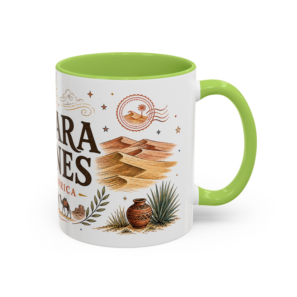 Sahara Dunes Coffee Mug | Travel Destination Souvenir Gift | Accent Color Ceramic 11oz 15oz