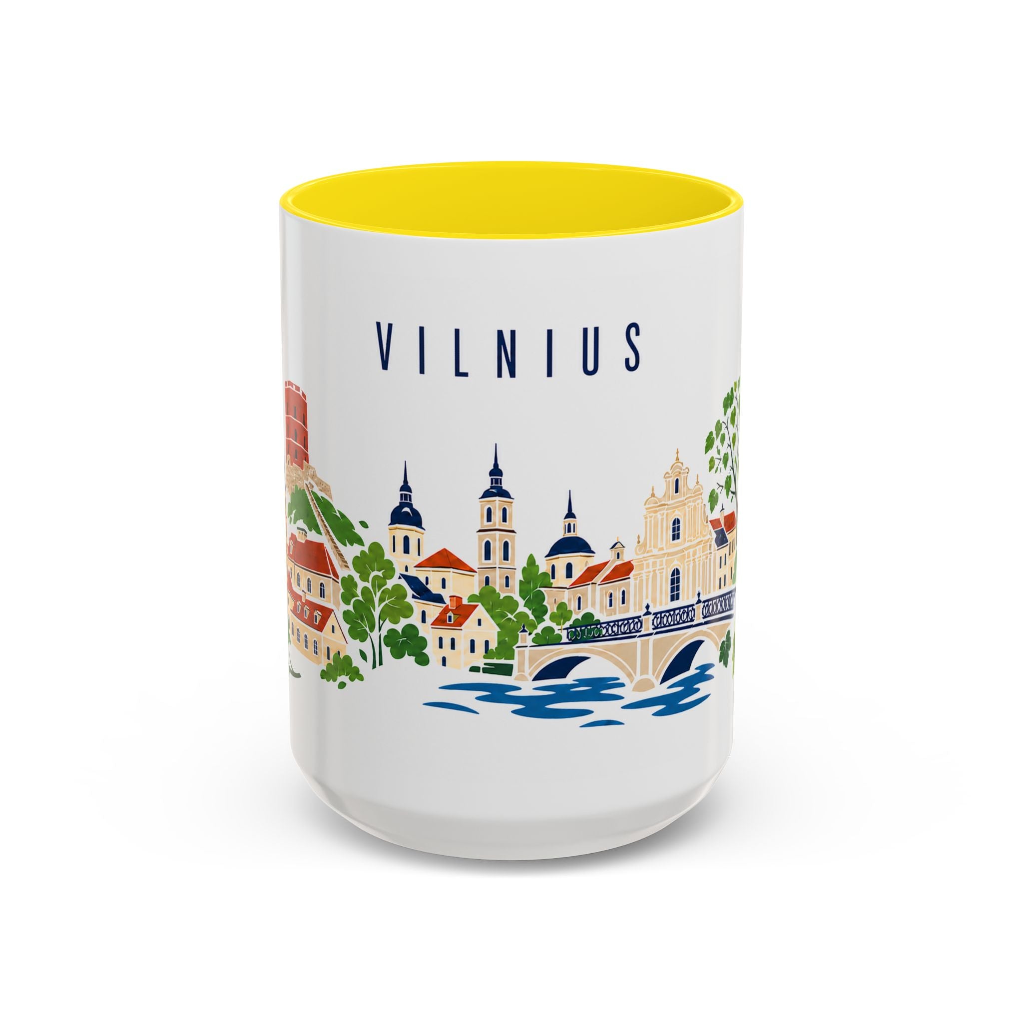 Vilnius Coffee Mug | Lithuania Travel Souvenir | Porcelain Decal City Gift | 11oz 15oz Accent Mug