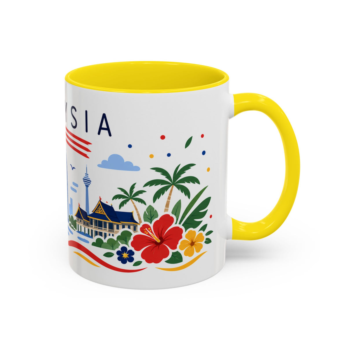 Malaysia Coffee Mug | Travel Souvenir Accent Mug | Country Gift Ceramic Cup 11oz 15oz