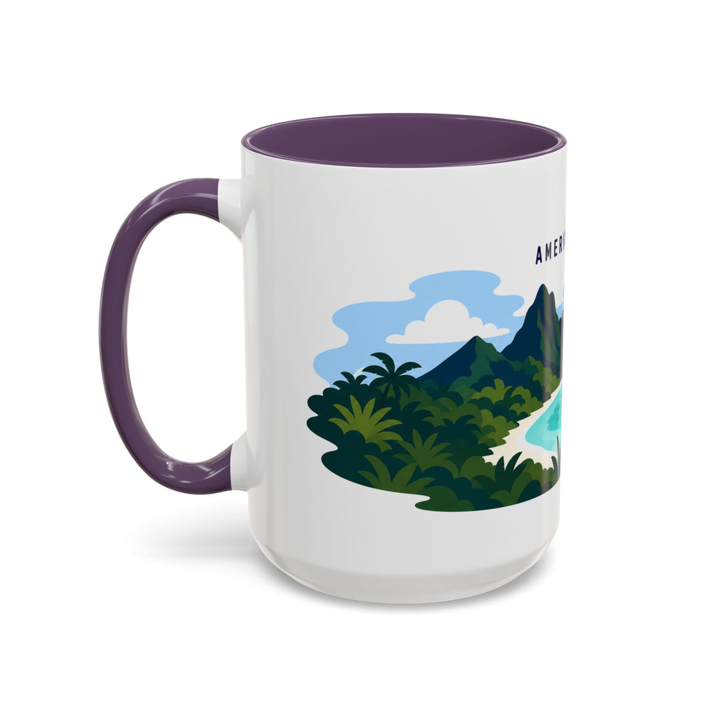 National Park of American Samoa Coffee Mug | Solid Color Block Park Souvenir | 11oz 15oz Accent Mug