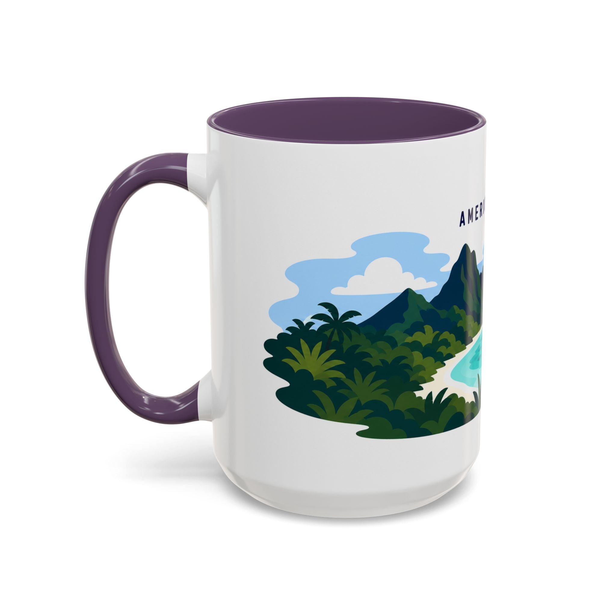 National Park of American Samoa Coffee Mug | Solid Color Block Park Souvenir | 11oz 15oz Accent Mug