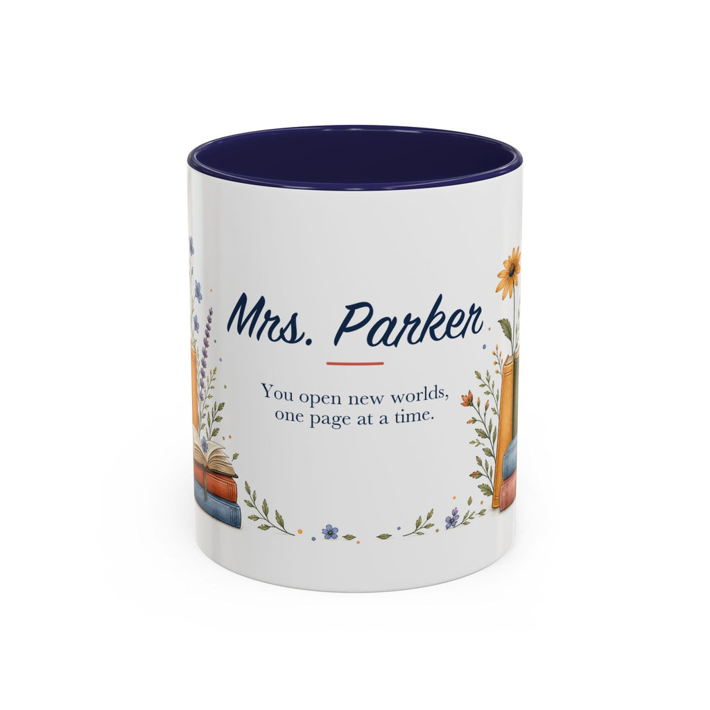 Personalized Reading Teacher Mug | Custom Name Book Lover Coffee Cup | Teacher Appreciation Gift