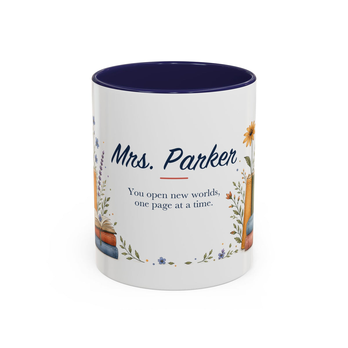 Personalized Reading Teacher Mug | Custom Name Book Lover Coffee Cup | Teacher Appreciation Gift