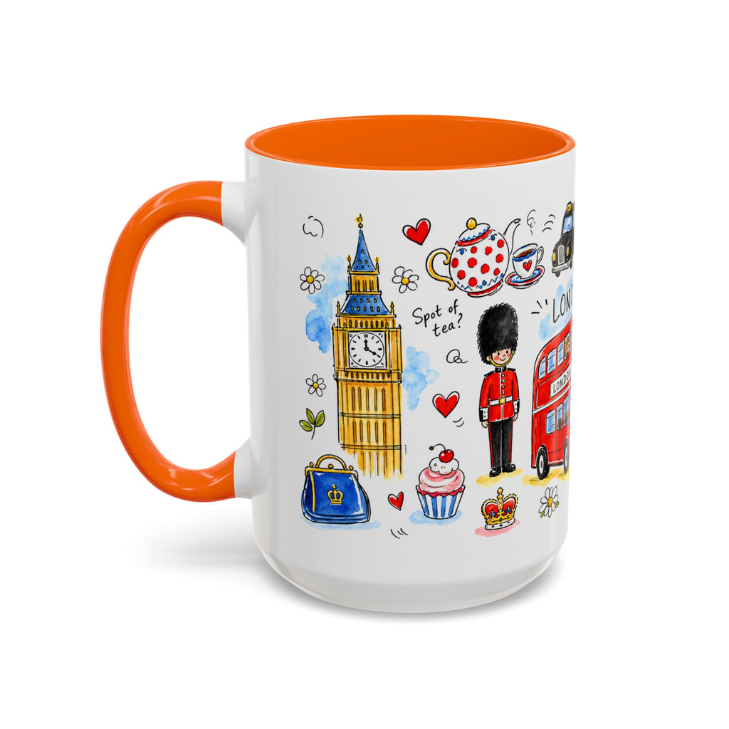 London Travel Mug | European City Souvenir Accent Coffee Mug | 11oz 15oz Ceramic Cup