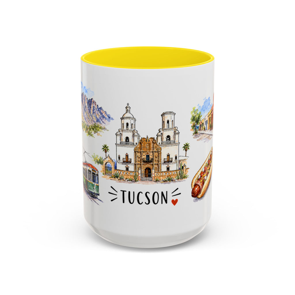 Tucson Illustrated Travel Mug | City Souvenir Accent Coffee Mug | 11oz 15oz Ceramic Cup