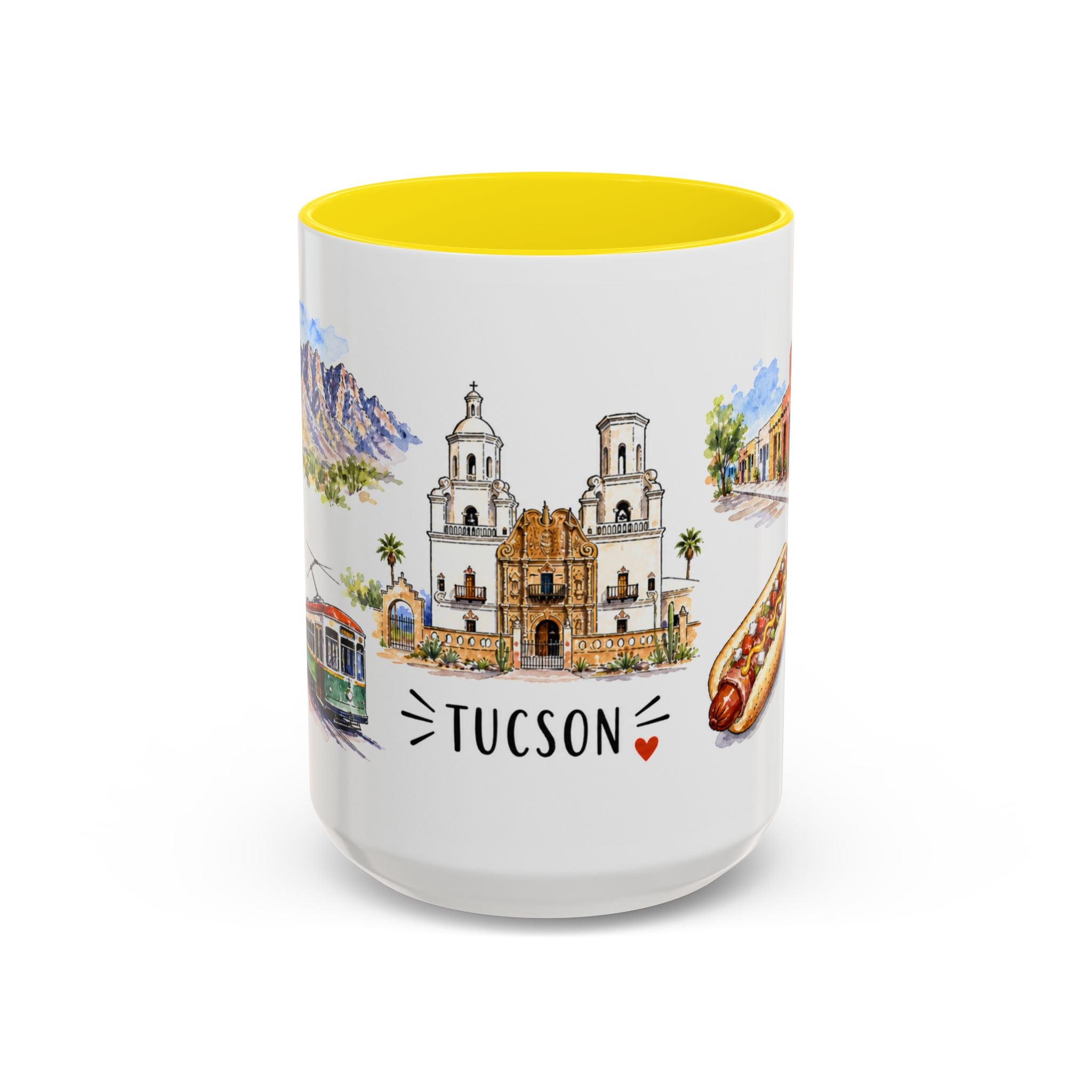 Tucson Illustrated Travel Mug | City Souvenir Accent Coffee Mug | 11oz 15oz Ceramic Cup