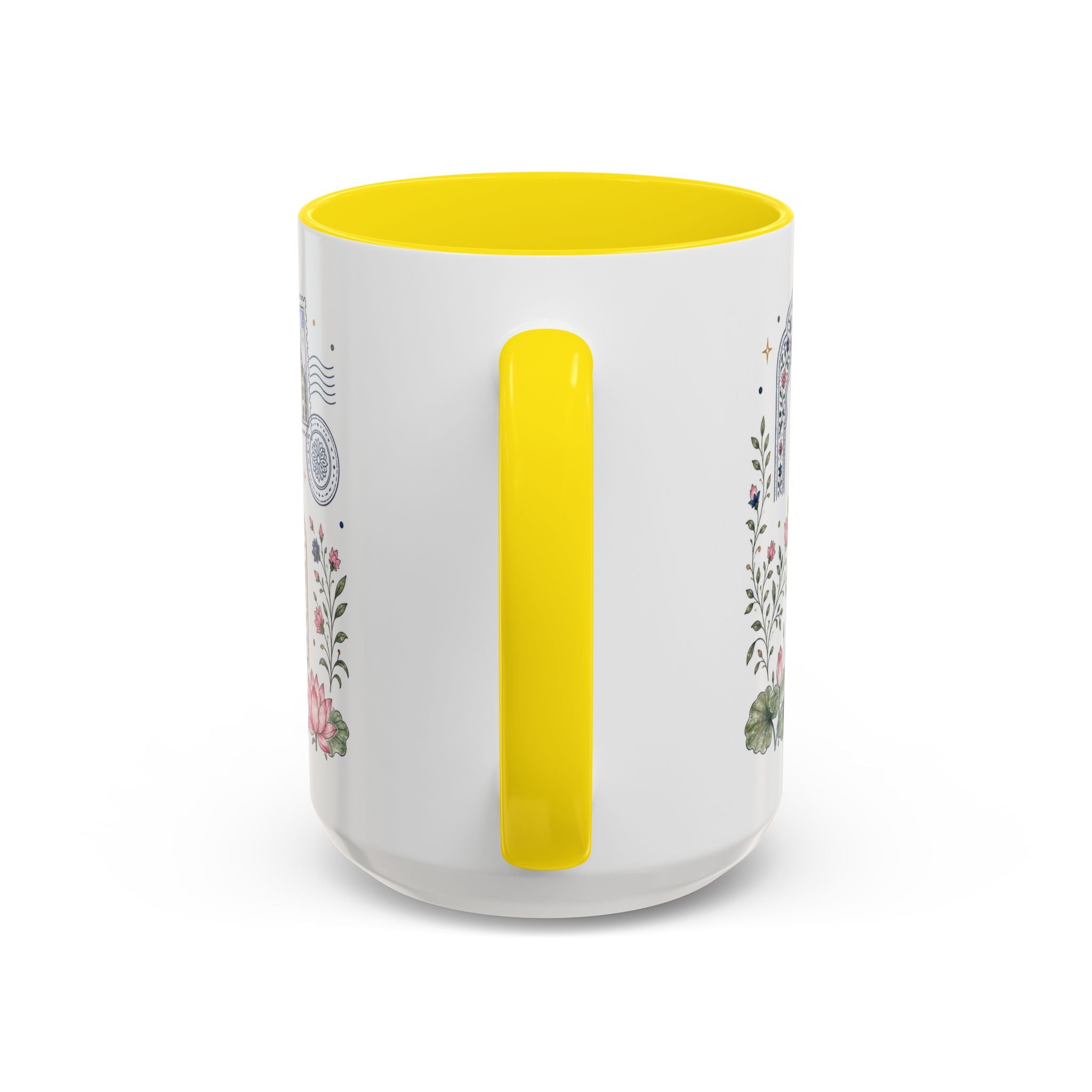 Taj Mahal Coffee Mug | Travel Destination Souvenir Gift | Accent Color Ceramic 11oz 15oz