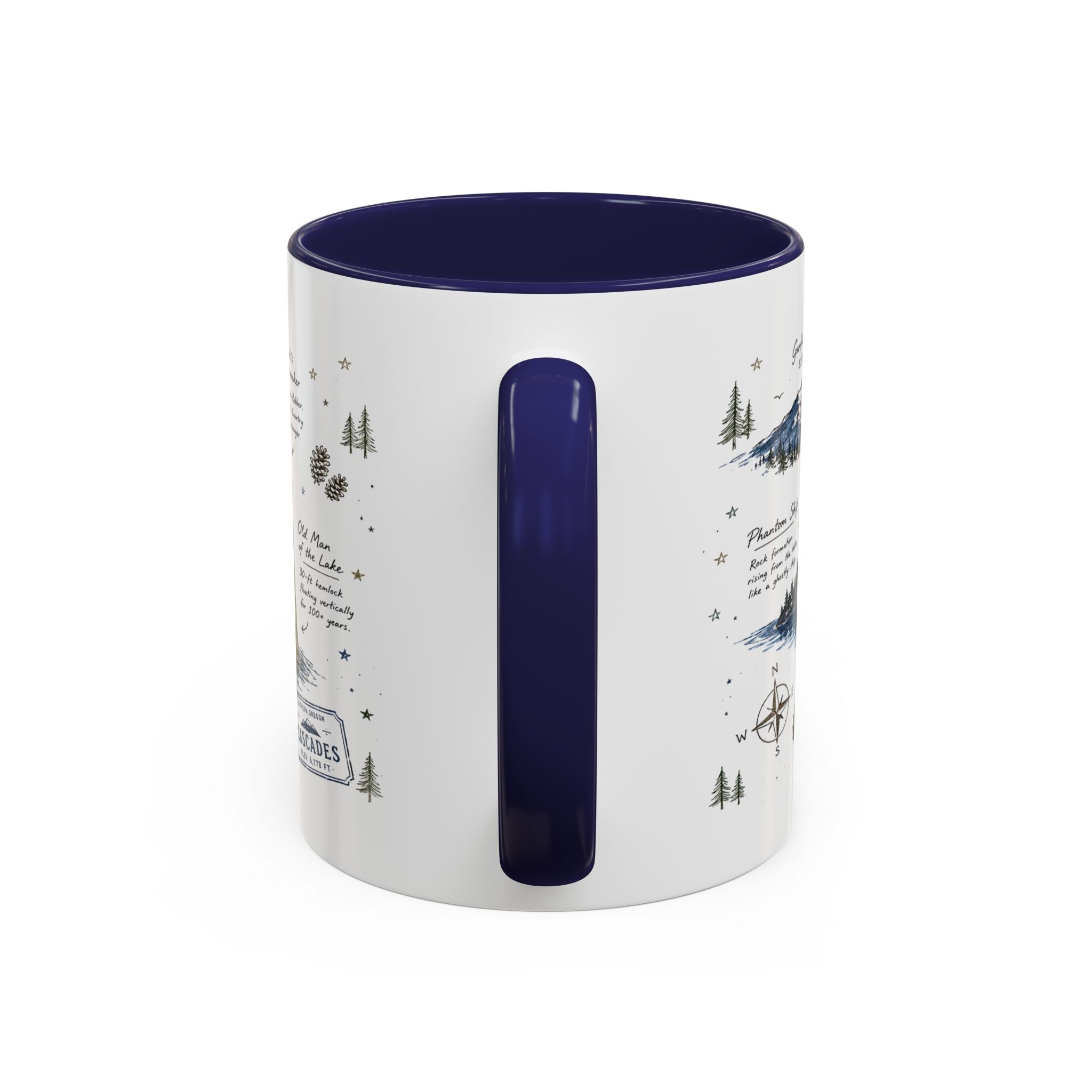 Crater Lake National Park Coffee Mug | Oregon Volcano Blue Lake Hiking Gift | Accent Color Ceramic 11oz 15oz