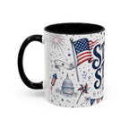 Stars and Stripes Forever Coffee Mug | Patriotic 4th of July Gift | Accent Color Ceramic 11oz 15oz